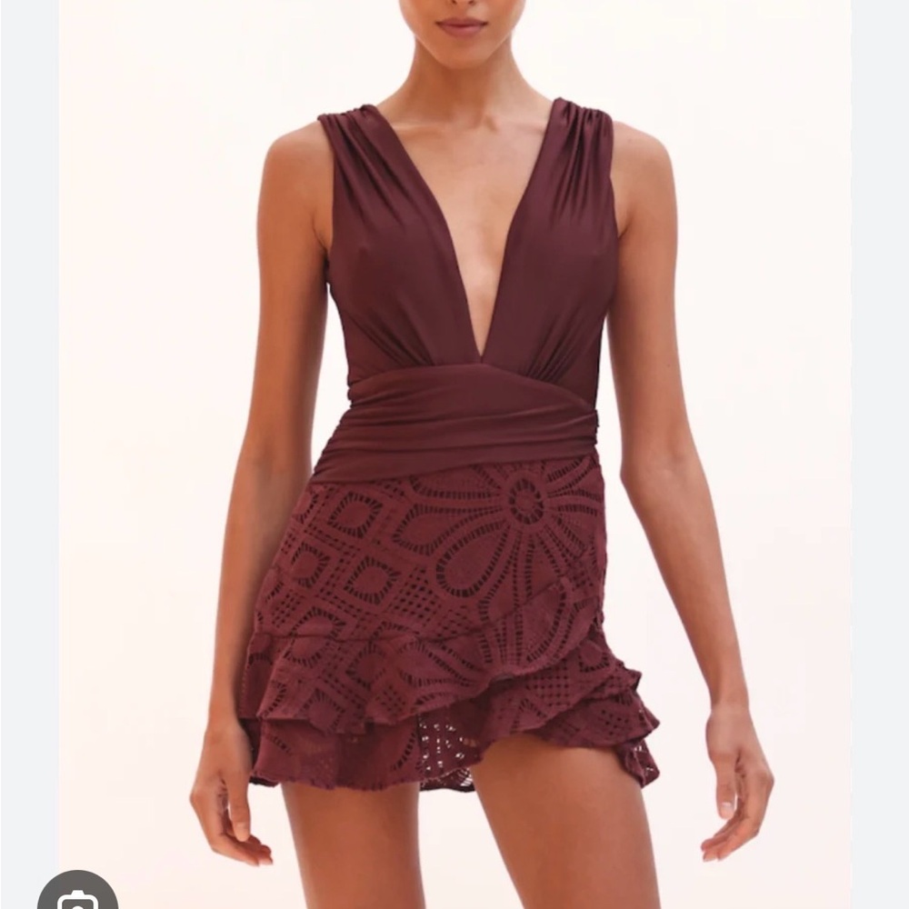 PatBO Burgundy Mini Dress